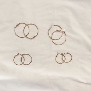 All 4 sets of gold hop earrings !